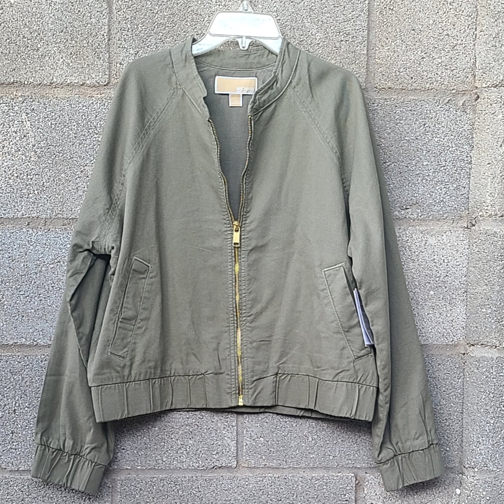 Michael by Michael Kors Khaki Hunter Green Utility Jacket Size L NWT